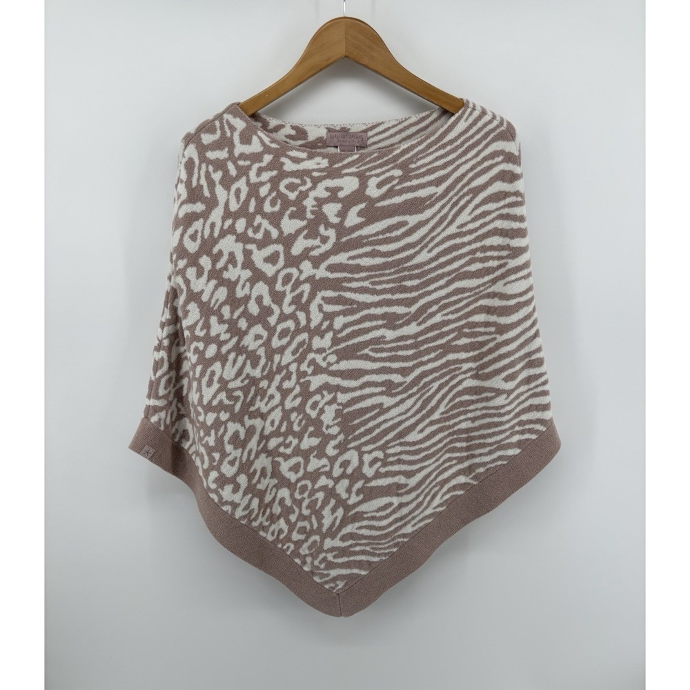 Barefoot Dreams CozyChic Ultra Lite Breeze Poncho Womens OS Animal Print Preppy